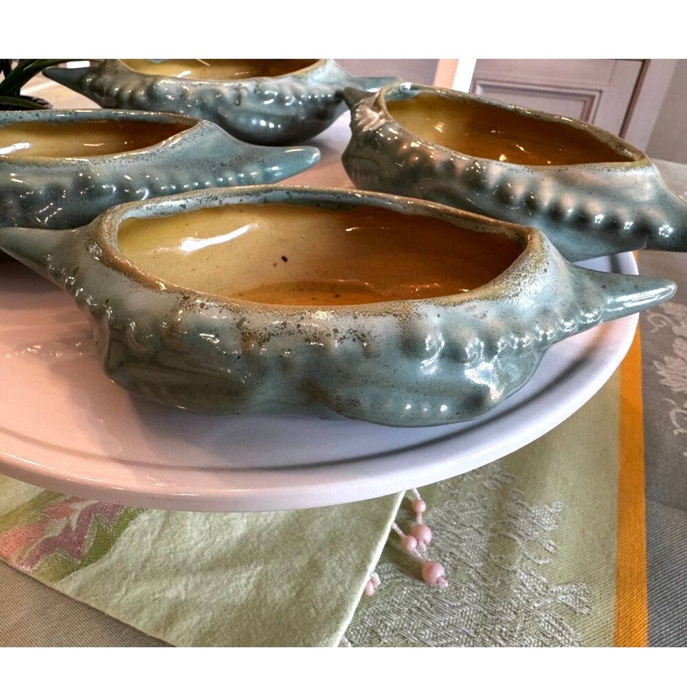 Set of four Dickota Art Pottery Crab dishes for crab imperial hard to find - Picture 5 of 6